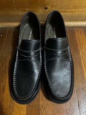 Donald J. Pliner Men's Black Leather Penny Loafers
